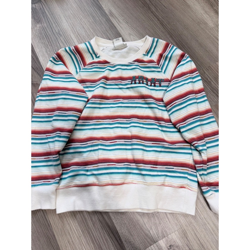 Ariat Real Rosa Sweatshirt Womens Medium Serape Stripe Crewneck 10043687 Multi